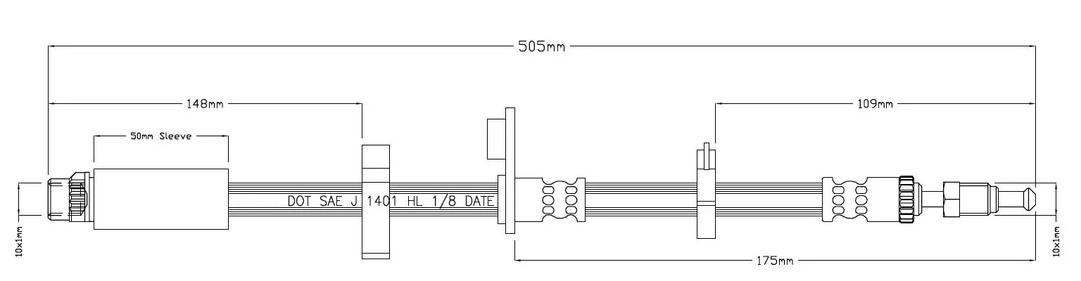 Bremsschlauch vorne MOTAQUIP LVBH1572