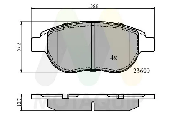 Bremsbelagsatz, Scheibenbremse Vorderachse MOTAQUIP LVXL1007