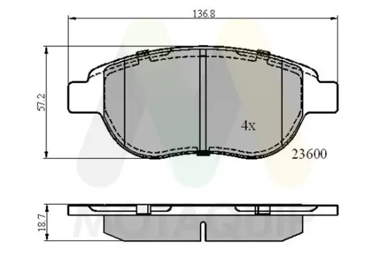 Bremsbelagsatz, Scheibenbremse Vorderachse MOTAQUIP LVXL1007 Bild Bremsbelagsatz, Scheibenbremse Vorderachse MOTAQUIP LVXL1007