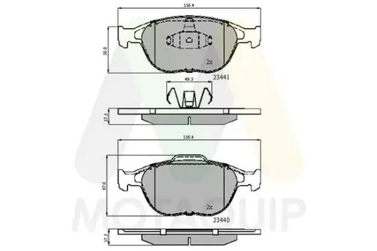 Bremsbelagsatz, Scheibenbremse Vorderachse MOTAQUIP LVXL1046 Bild Bremsbelagsatz, Scheibenbremse Vorderachse MOTAQUIP LVXL1046