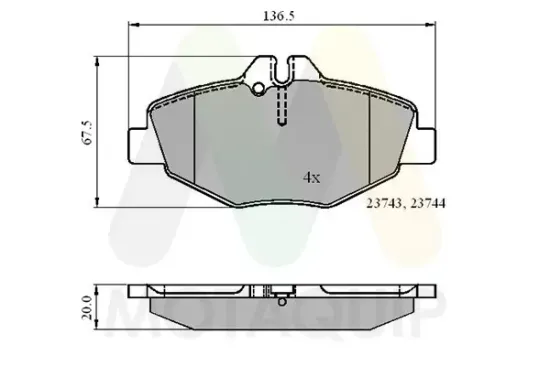Bremsbelagsatz, Scheibenbremse Vorderachse MOTAQUIP LVXL1072 Bild Bremsbelagsatz, Scheibenbremse Vorderachse MOTAQUIP LVXL1072