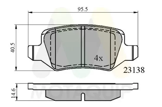 Bremsbelagsatz, Scheibenbremse Hinterachse MOTAQUIP LVXL1077 Bild Bremsbelagsatz, Scheibenbremse Hinterachse MOTAQUIP LVXL1077