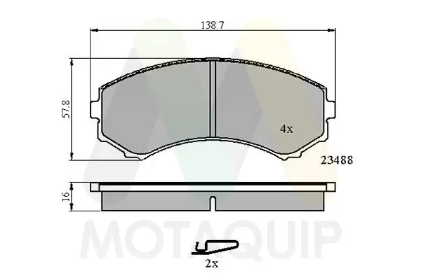 Bremsbelagsatz, Scheibenbremse Vorderachse MOTAQUIP LVXL1079