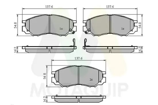Bremsbelagsatz, Scheibenbremse Vorderachse MOTAQUIP LVXL1082 Bild Bremsbelagsatz, Scheibenbremse Vorderachse MOTAQUIP LVXL1082