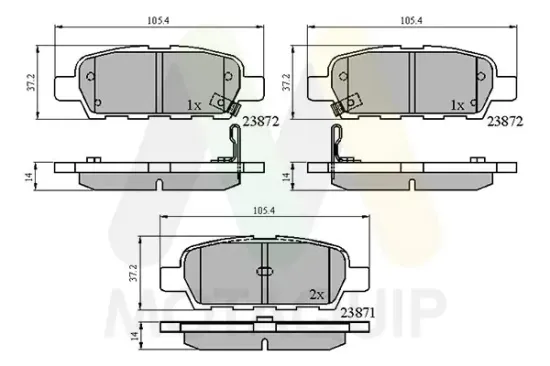 Bremsbelagsatz, Scheibenbremse Hinterachse MOTAQUIP LVXL1086 Bild Bremsbelagsatz, Scheibenbremse Hinterachse MOTAQUIP LVXL1086