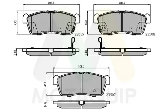 Bremsbelagsatz, Scheibenbremse Vorderachse MOTAQUIP LVXL1101 Bild Bremsbelagsatz, Scheibenbremse Vorderachse MOTAQUIP LVXL1101