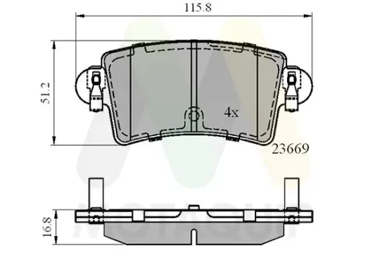 Bremsbelagsatz, Scheibenbremse Hinterachse MOTAQUIP LVXL1121 Bild Bremsbelagsatz, Scheibenbremse Hinterachse MOTAQUIP LVXL1121