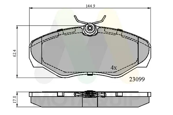 Bremsbelagsatz, Scheibenbremse Vorderachse MOTAQUIP LVXL1122