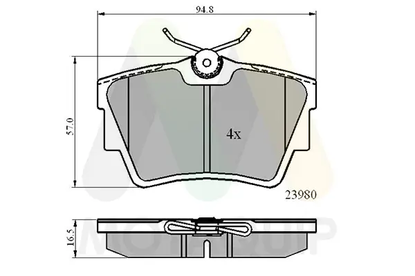 Bremsbelagsatz, Scheibenbremse Hinterachse MOTAQUIP LVXL1123