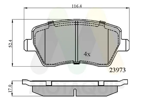 Bremsbelagsatz, Scheibenbremse Vorderachse MOTAQUIP LVXL1135