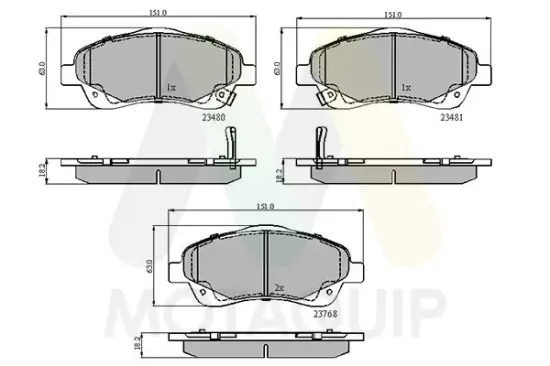 Bremsbelagsatz, Scheibenbremse Vorderachse MOTAQUIP LVXL1136 Bild Bremsbelagsatz, Scheibenbremse Vorderachse MOTAQUIP LVXL1136
