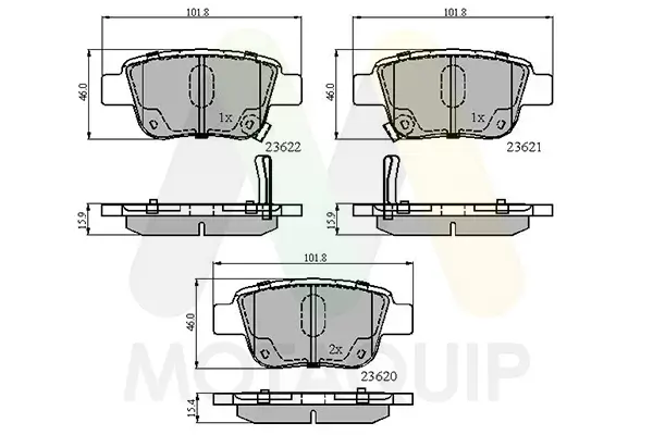 Bremsbelagsatz, Scheibenbremse Hinterachse MOTAQUIP LVXL1137