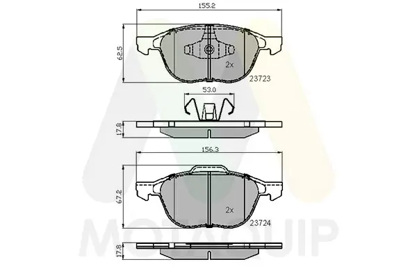 Bremsbelagsatz, Scheibenbremse Vorderachse MOTAQUIP LVXL1152