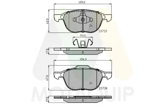 Bremsbelagsatz, Scheibenbremse Vorderachse MOTAQUIP LVXL1152 Bild Bremsbelagsatz, Scheibenbremse Vorderachse MOTAQUIP LVXL1152