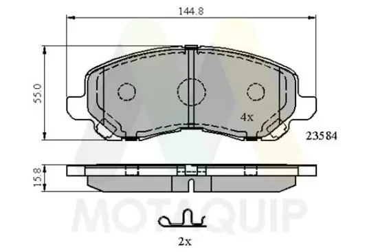 Bremsbelagsatz, Scheibenbremse Vorderachse MOTAQUIP LVXL1155 Bild Bremsbelagsatz, Scheibenbremse Vorderachse MOTAQUIP LVXL1155