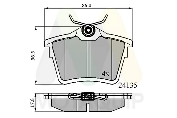 Bremsbelagsatz, Scheibenbremse Hinterachse MOTAQUIP LVXL1163
