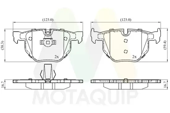 Bremsbelagsatz, Scheibenbremse MOTAQUIP LVXL1167 Bild Bremsbelagsatz, Scheibenbremse MOTAQUIP LVXL1167
