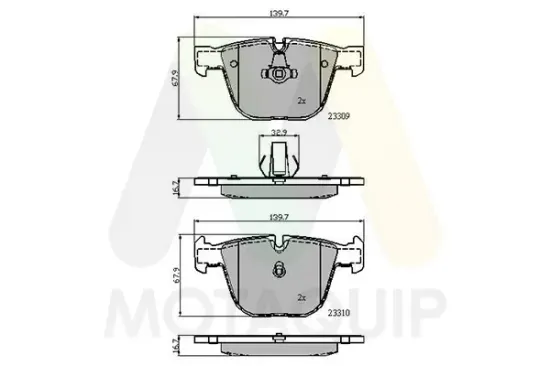 Bremsbelagsatz, Scheibenbremse Hinterachse MOTAQUIP LVXL1169 Bild Bremsbelagsatz, Scheibenbremse Hinterachse MOTAQUIP LVXL1169