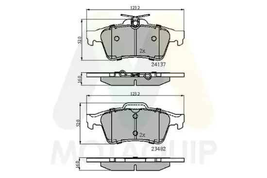 Bremsbelagsatz, Scheibenbremse Hinterachse MOTAQUIP LVXL1184 Bild Bremsbelagsatz, Scheibenbremse Hinterachse MOTAQUIP LVXL1184