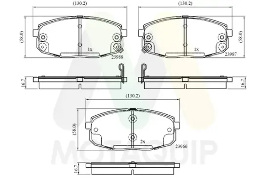 Bremsbelagsatz, Scheibenbremse Vorderachse MOTAQUIP LVXL1200 Bild Bremsbelagsatz, Scheibenbremse Vorderachse MOTAQUIP LVXL1200