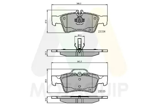 Bremsbelagsatz, Scheibenbremse Hinterachse MOTAQUIP LVXL1213 Bild Bremsbelagsatz, Scheibenbremse Hinterachse MOTAQUIP LVXL1213