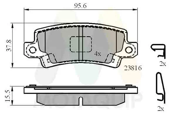 Bremsbelagsatz, Scheibenbremse Hinterachse MOTAQUIP LVXL1243