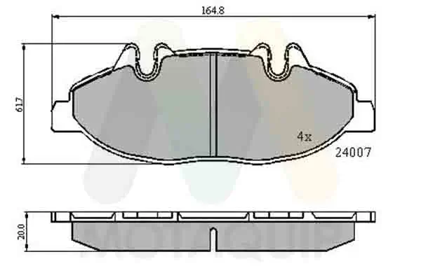 Bremsbelagsatz, Scheibenbremse Vorderachse MOTAQUIP LVXL1269