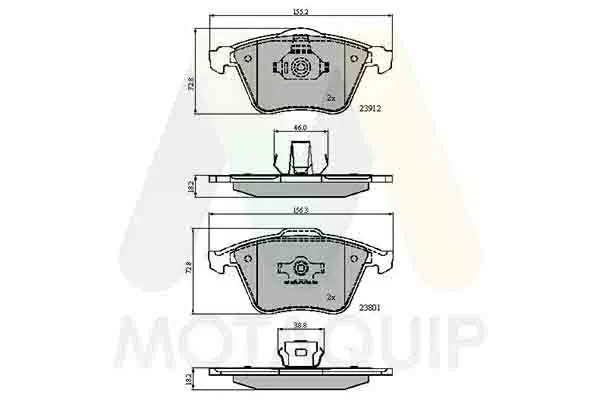 Bremsbelagsatz, Scheibenbremse MOTAQUIP LVXL1276