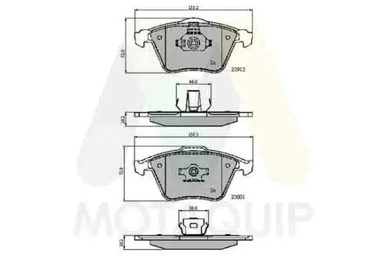 Bremsbelagsatz, Scheibenbremse MOTAQUIP LVXL1276 Bild Bremsbelagsatz, Scheibenbremse MOTAQUIP LVXL1276