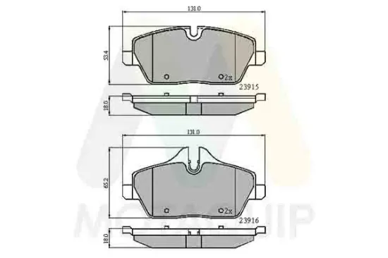Bremsbelagsatz, Scheibenbremse Vorderachse MOTAQUIP LVXL1277 Bild Bremsbelagsatz, Scheibenbremse Vorderachse MOTAQUIP LVXL1277