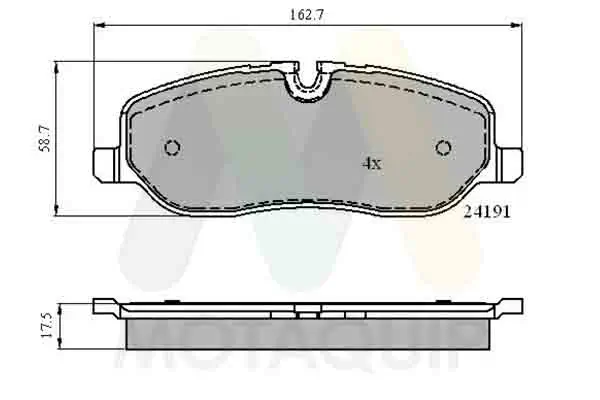 Bremsbelagsatz, Scheibenbremse Vorderachse MOTAQUIP LVXL1283