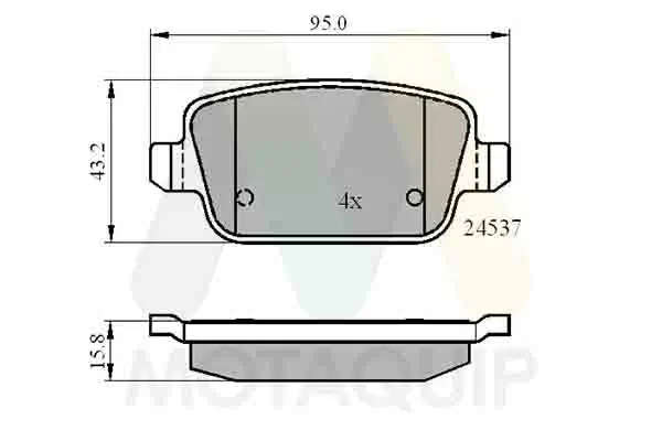 Bremsbelagsatz, Scheibenbremse Hinterachse MOTAQUIP LVXL1294