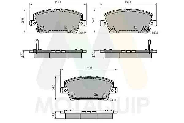 Bremsbelagsatz, Scheibenbremse Vorderachse MOTAQUIP LVXL1295