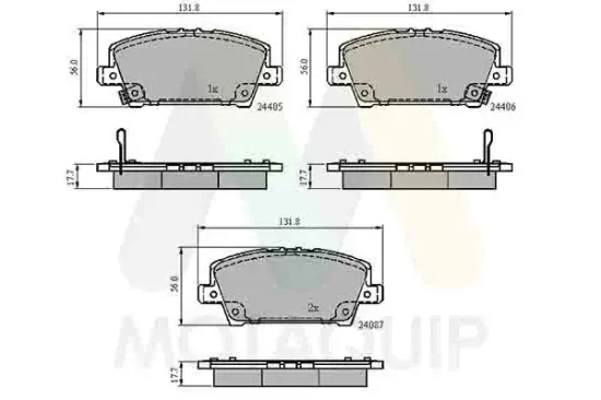 Bremsbelagsatz, Scheibenbremse Vorderachse MOTAQUIP LVXL1295 Bild Bremsbelagsatz, Scheibenbremse Vorderachse MOTAQUIP LVXL1295