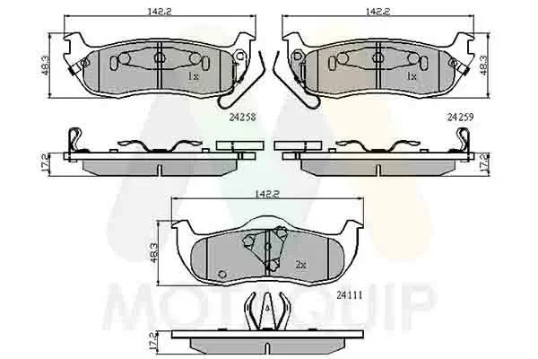 Bremsbelagsatz, Scheibenbremse Hinterachse MOTAQUIP LVXL1297
