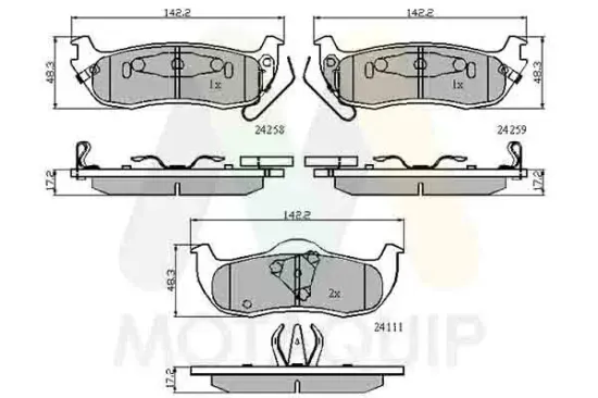 Bremsbelagsatz, Scheibenbremse Hinterachse MOTAQUIP LVXL1297 Bild Bremsbelagsatz, Scheibenbremse Hinterachse MOTAQUIP LVXL1297