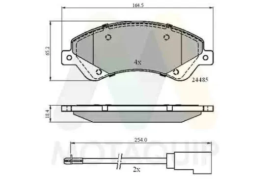 Bremsbelagsatz, Scheibenbremse Vorderachse MOTAQUIP LVXL1302 Bild Bremsbelagsatz, Scheibenbremse Vorderachse MOTAQUIP LVXL1302