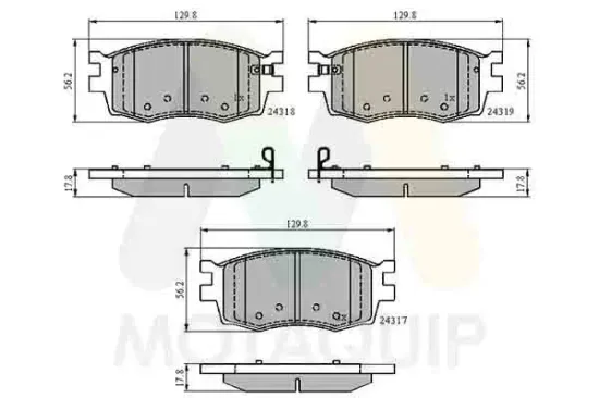 Bremsbelagsatz, Scheibenbremse Vorderachse MOTAQUIP LVXL1311 Bild Bremsbelagsatz, Scheibenbremse Vorderachse MOTAQUIP LVXL1311