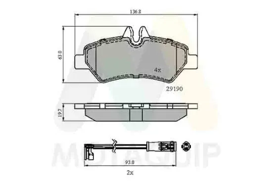 Bremsbelagsatz, Scheibenbremse Hinterachse MOTAQUIP LVXL1312 Bild Bremsbelagsatz, Scheibenbremse Hinterachse MOTAQUIP LVXL1312