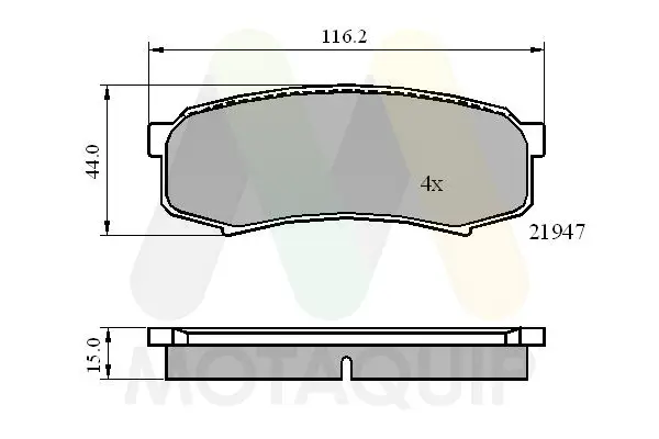 Bremsbelagsatz, Scheibenbremse Hinterachse MOTAQUIP LVXL131