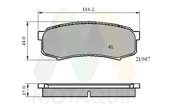 Bremsbelagsatz, Scheibenbremse Hinterachse MOTAQUIP LVXL131 Bild Bremsbelagsatz, Scheibenbremse Hinterachse MOTAQUIP LVXL131