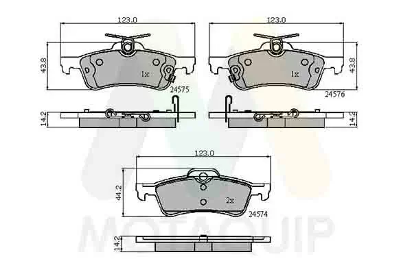 Bremsbelagsatz, Scheibenbremse Hinterachse MOTAQUIP LVXL1322