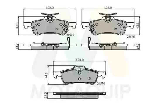 Bremsbelagsatz, Scheibenbremse Hinterachse MOTAQUIP LVXL1322 Bild Bremsbelagsatz, Scheibenbremse Hinterachse MOTAQUIP LVXL1322