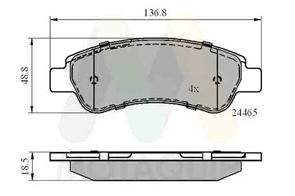 Bremsbelagsatz, Scheibenbremse Hinterachse MOTAQUIP LVXL1341