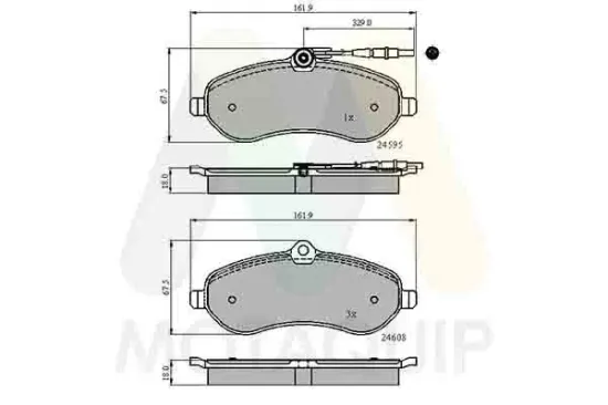 Bremsbelagsatz, Scheibenbremse Vorderachse MOTAQUIP LVXL1342 Bild Bremsbelagsatz, Scheibenbremse Vorderachse MOTAQUIP LVXL1342
