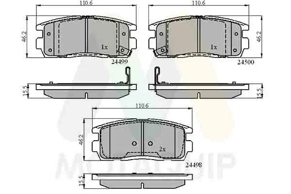 Bremsbelagsatz, Scheibenbremse Hinterachse MOTAQUIP LVXL1346