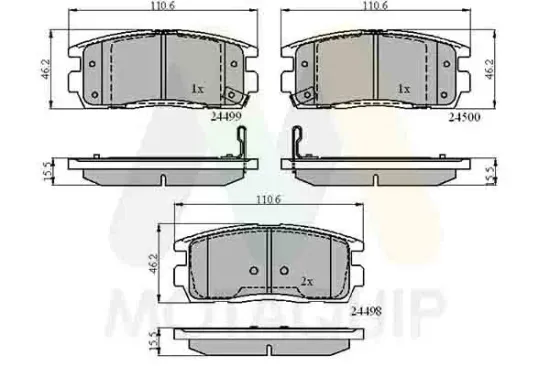 Bremsbelagsatz, Scheibenbremse Hinterachse MOTAQUIP LVXL1346 Bild Bremsbelagsatz, Scheibenbremse Hinterachse MOTAQUIP LVXL1346