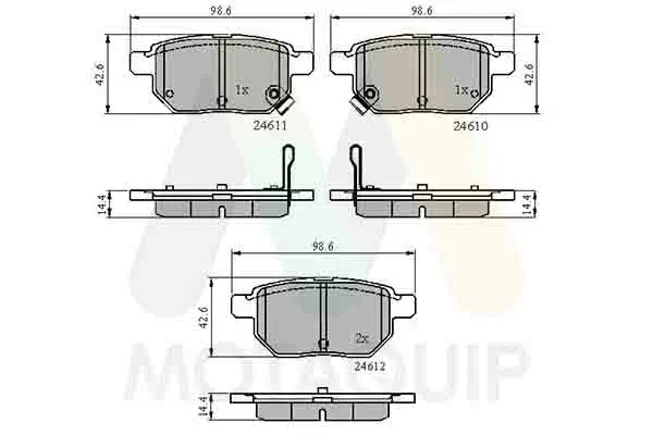 Bremsbelagsatz, Scheibenbremse Hinterachse MOTAQUIP LVXL1363