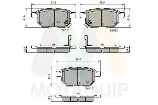 Bremsbelagsatz, Scheibenbremse Hinterachse MOTAQUIP LVXL1363 Bild Bremsbelagsatz, Scheibenbremse Hinterachse MOTAQUIP LVXL1363