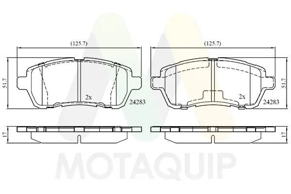 Bremsbelagsatz, Scheibenbremse Vorderachse MOTAQUIP LVXL1370